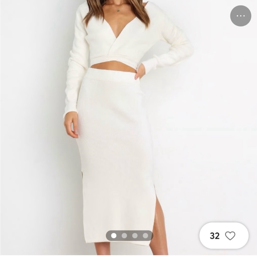 Petal & Pup Taupe Long Sleeve Sweater Skirt Set (Olive)